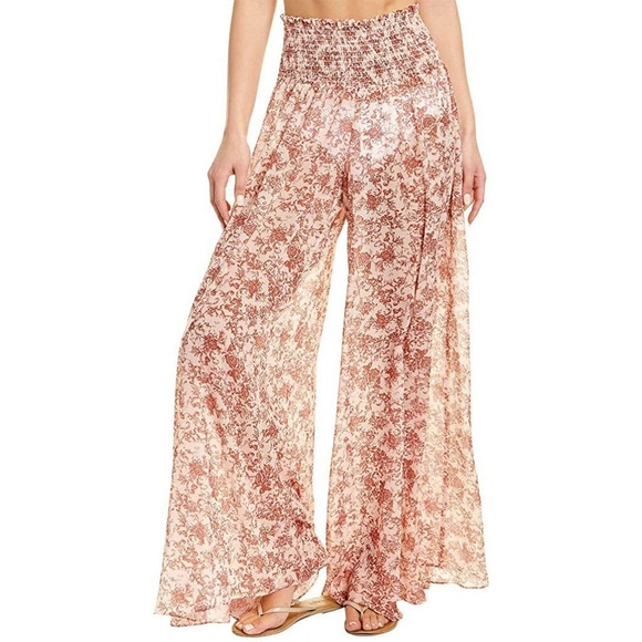 Caroline Constas Floral Wide-Leg Beach Pants